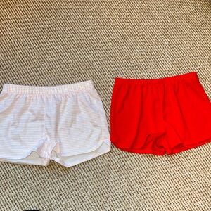 Carters Toddler girl 5T loose fit pajama shorts - red and pink/white stripes